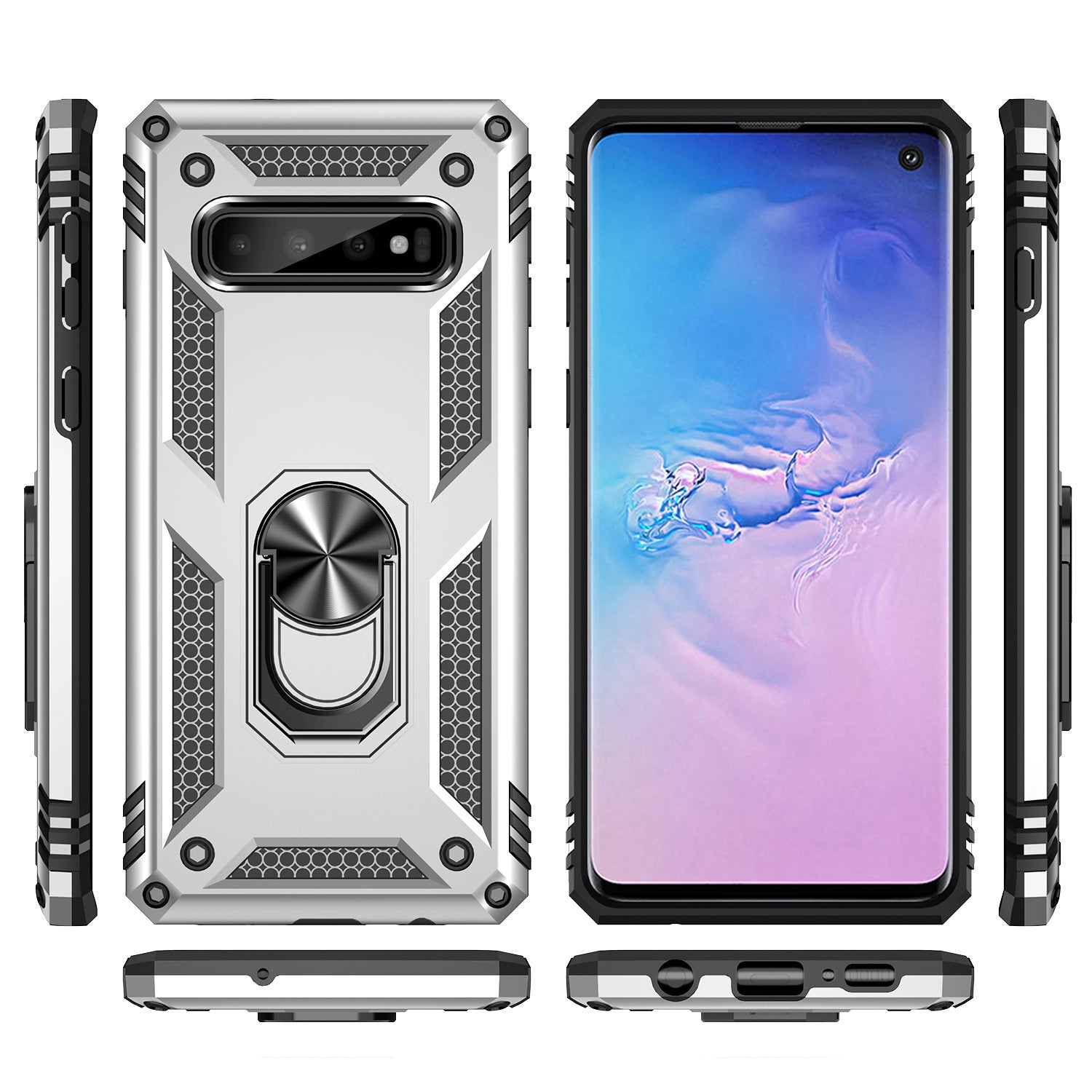 Dual Colors Ring Magnetic GPS car mount Phone Holder for Samsung Galaxy S10 Plus Case