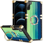 TPU Luxury Blue Stripe Fashion Case with Kickstand for Samsung Galaxy S21 (6.2")
