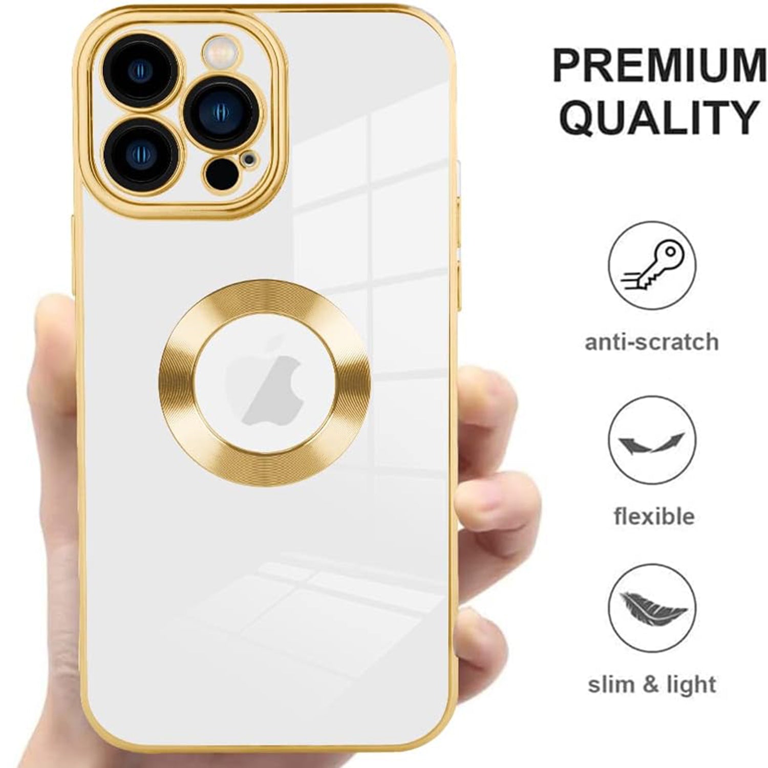 iPhone 14 Pro Electroplated logo hollow out color case
