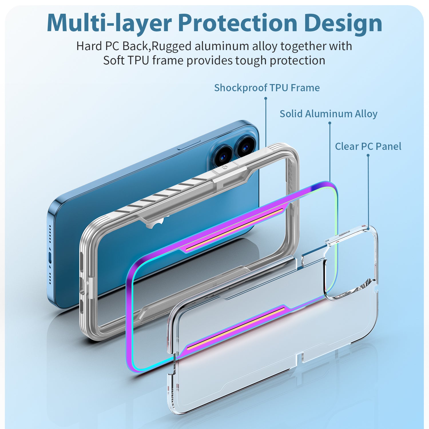 iPhone 11 Pro Max Case  with Colorful Bumper Full Body Heavy Duty Protection