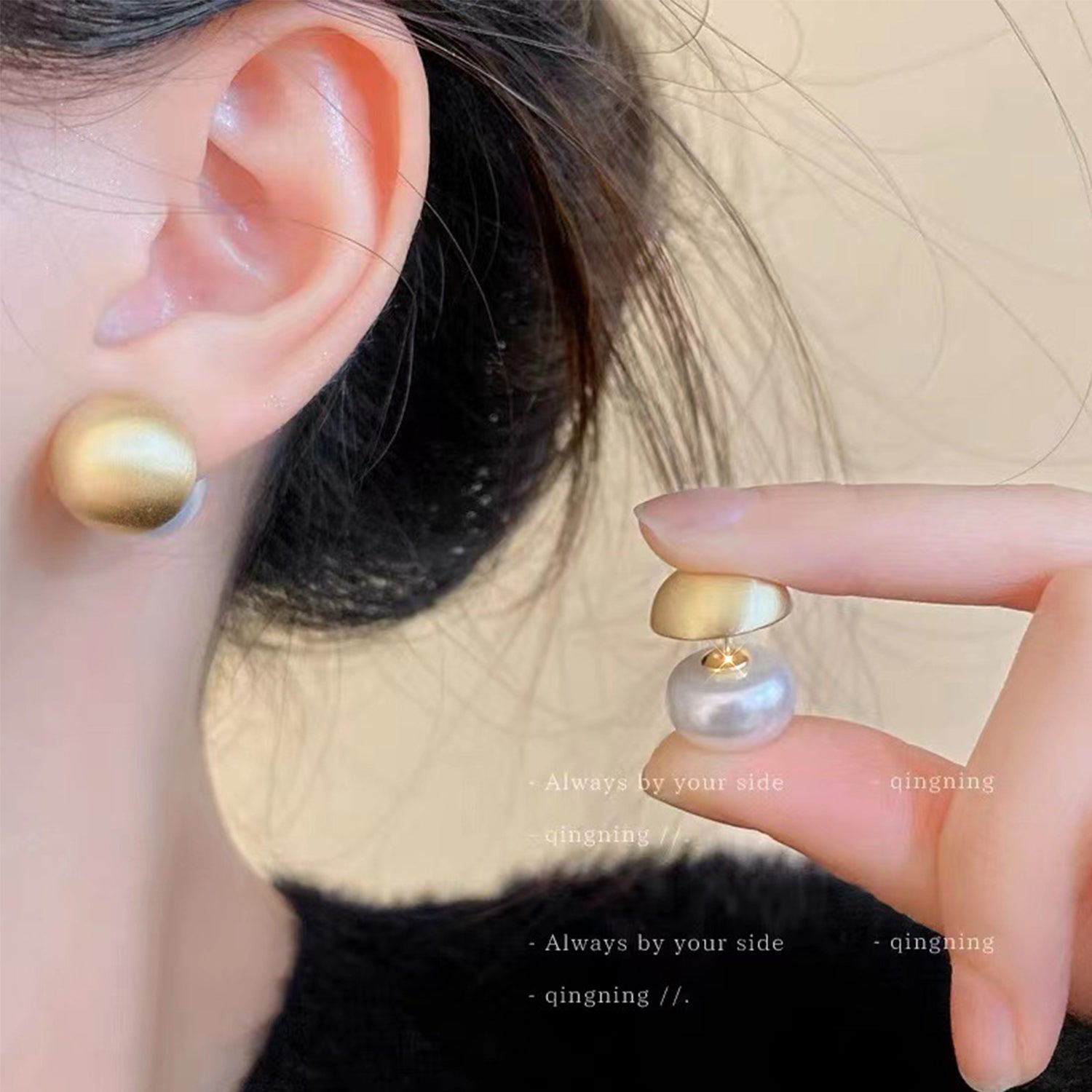 Korean INS Temperament Cool Style Earrings(HE9919)-Gold Circle