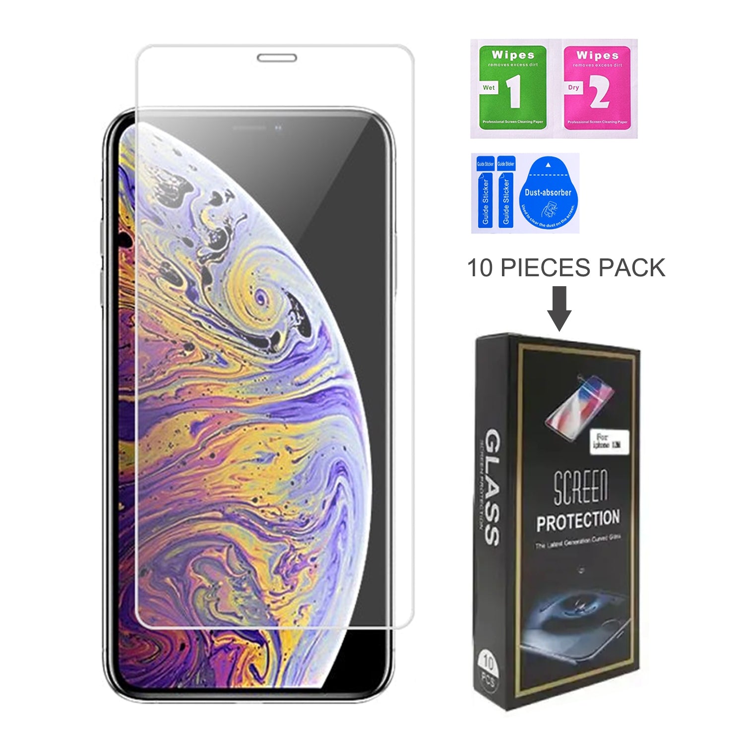 iPhone Xs Max (6.5")Clear  Tempered Glass