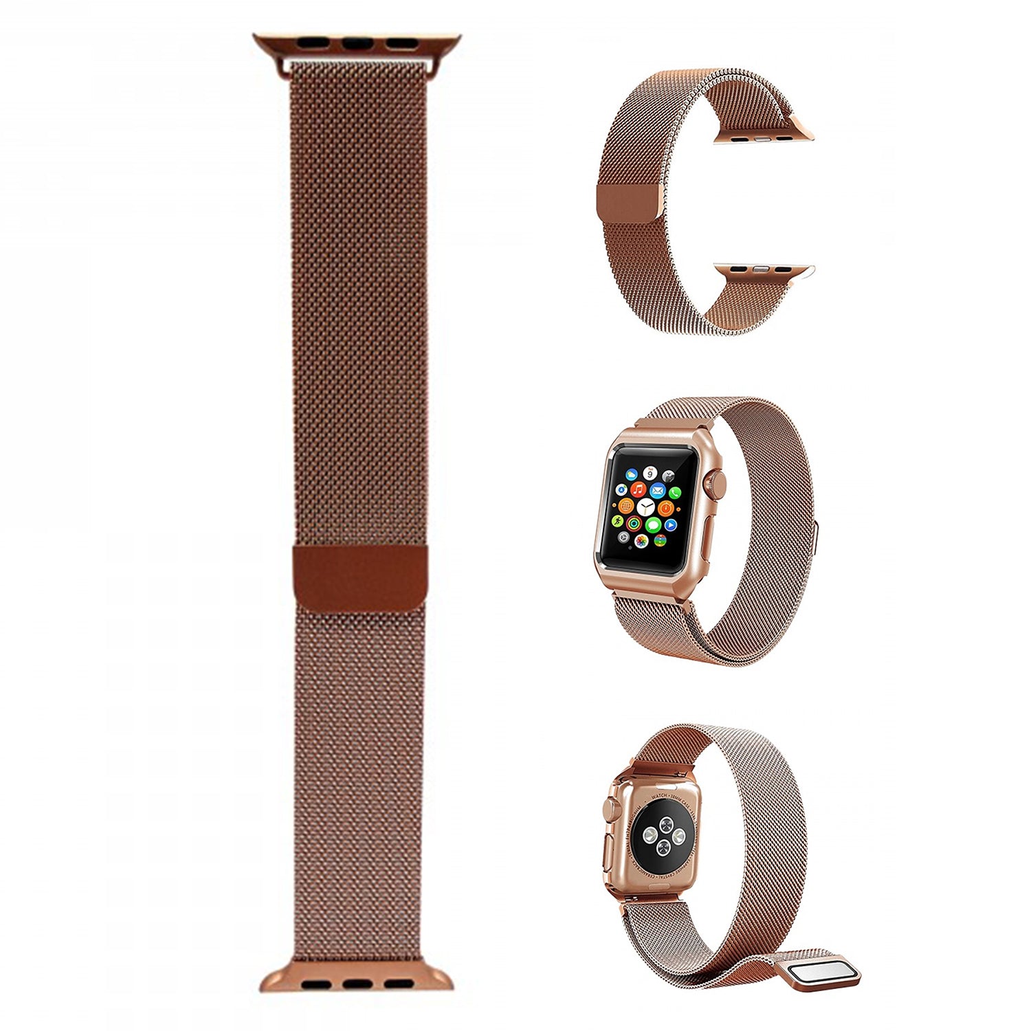 38mm Stainless Steel Wristband  for i-Watch Series 4/3/2/1  Milanese Loop with Strong Magnetic Closure Strap