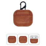 Leather Case Cover with Carabiner Compatible with Apple AirPods (3rd generation)