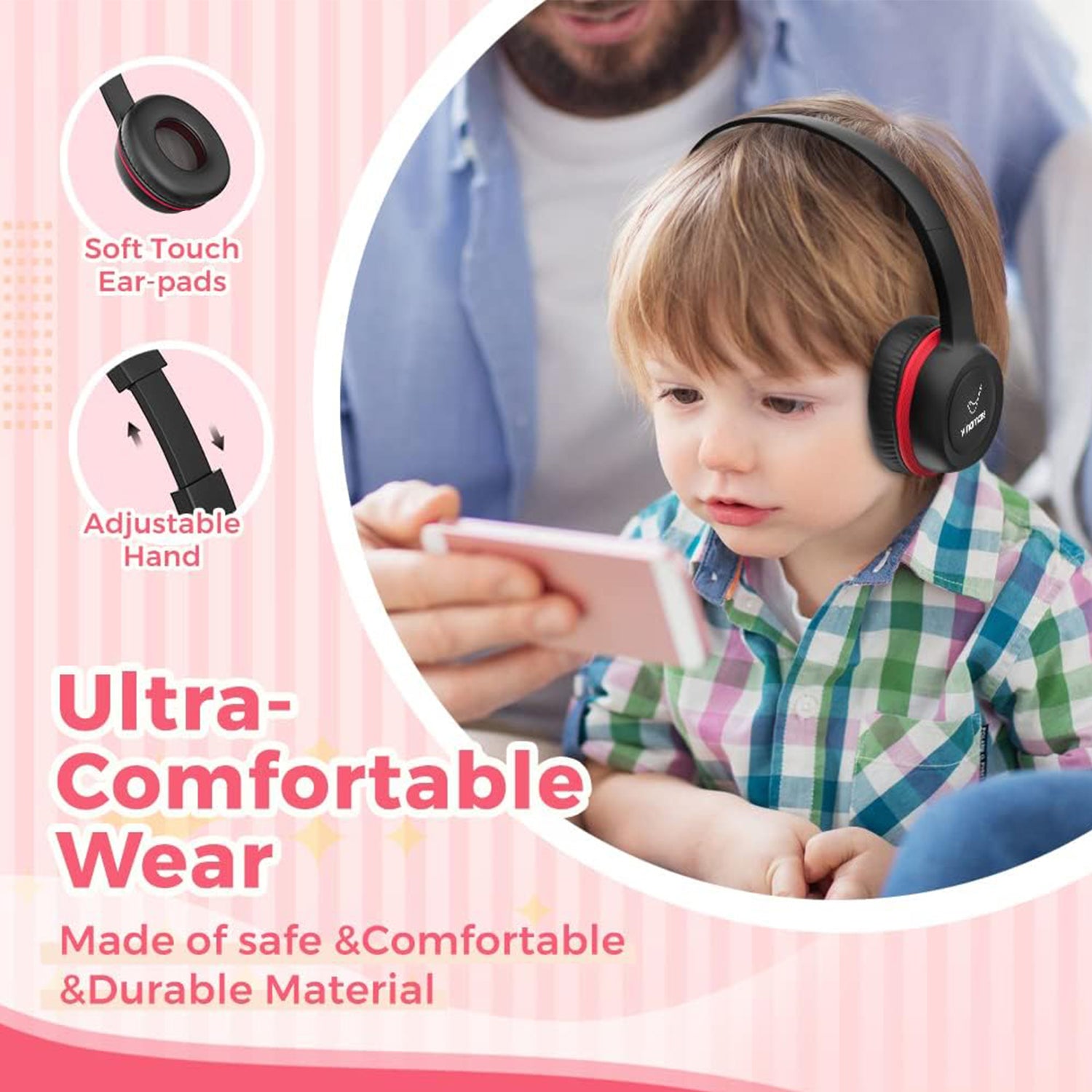 Ear Headphones for Kids, Headphones with Safe Volume Limiter 85dB, Adjustable and Flexible for Kids, Boys, Girls,Suit for School Classroom Students Teens Children