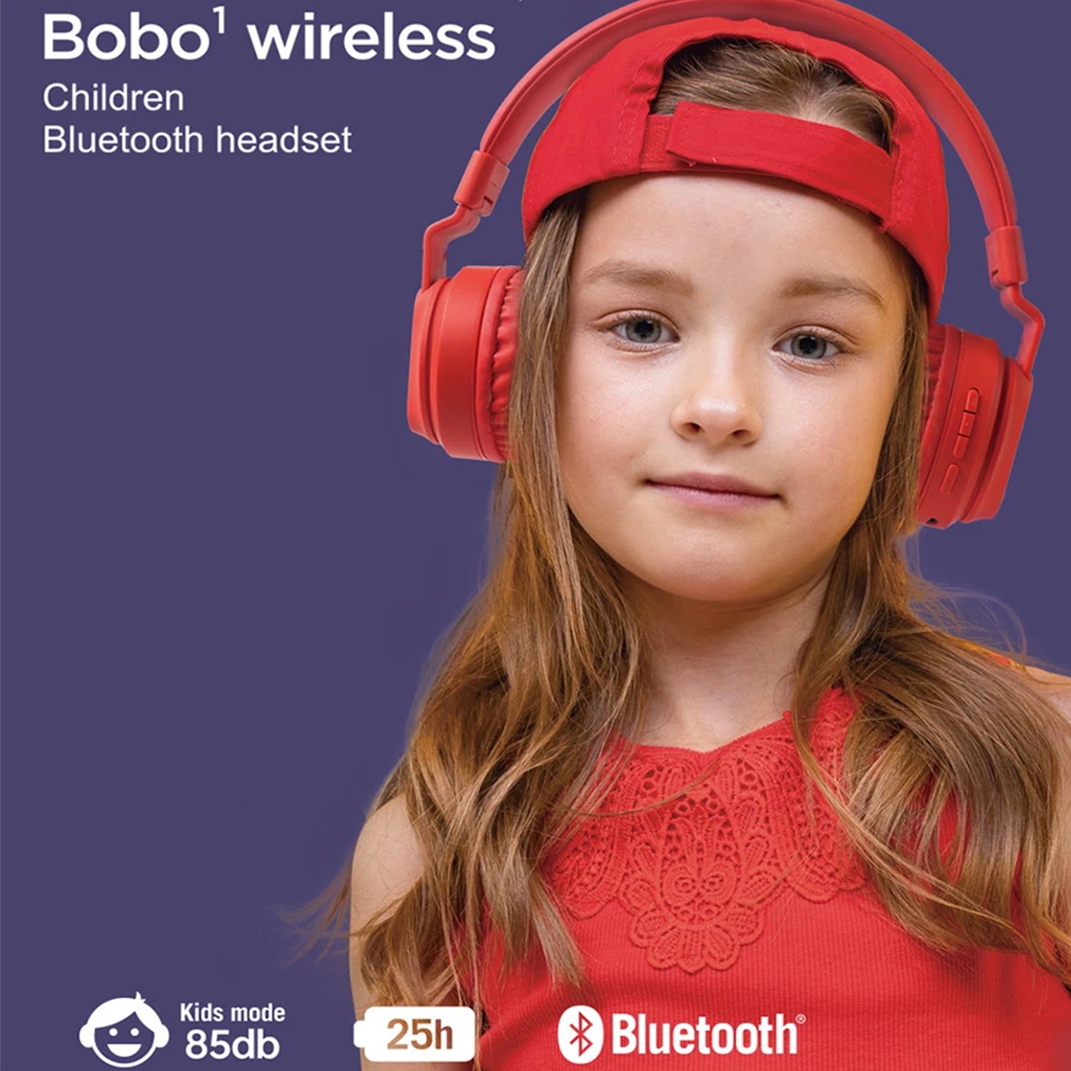 Wireless Bluetooth Kids Headsets Foldable Over-Ear Headset with 85dB Volume Limited Hearing Protection Earphone