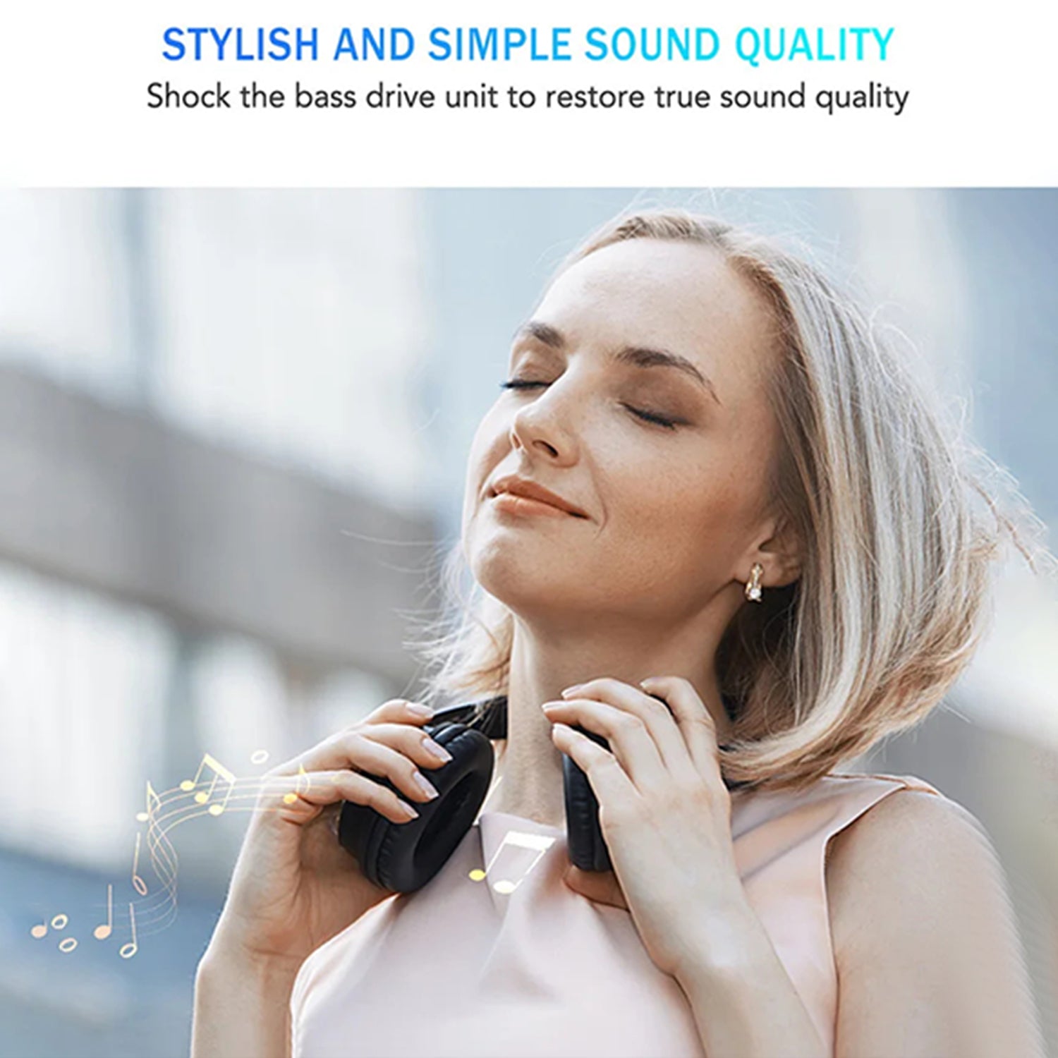 Bluetooth Over Ear Headphones, Wireless Stereo Folding Headphones and Wireless Headset, for Mobile Phone, TV, PC, Soft Earmuffs and Lightweight