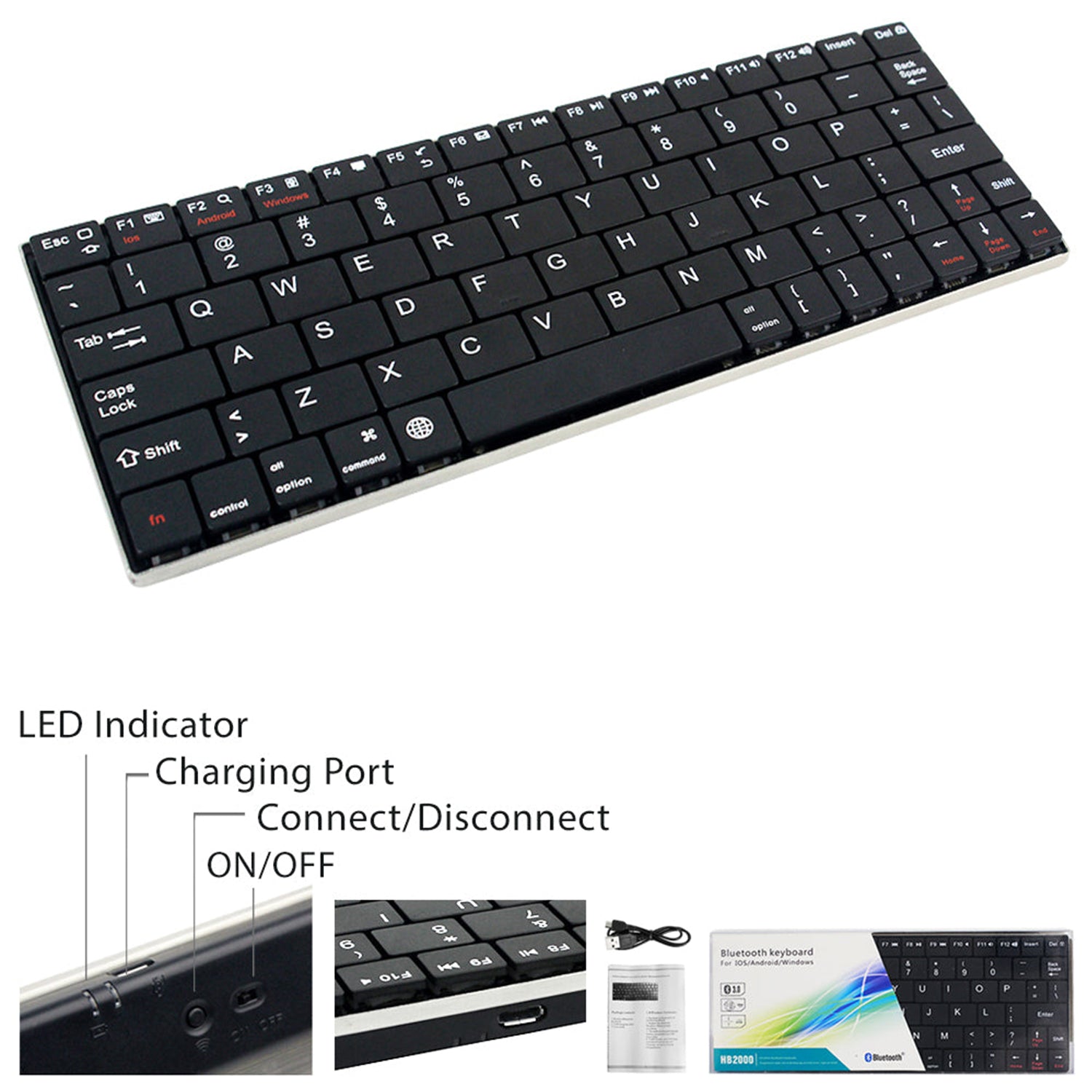 Ultra-slim tiny Stainless Steel Bluetooth 3.0 Keyboard for tablet/computer/phone