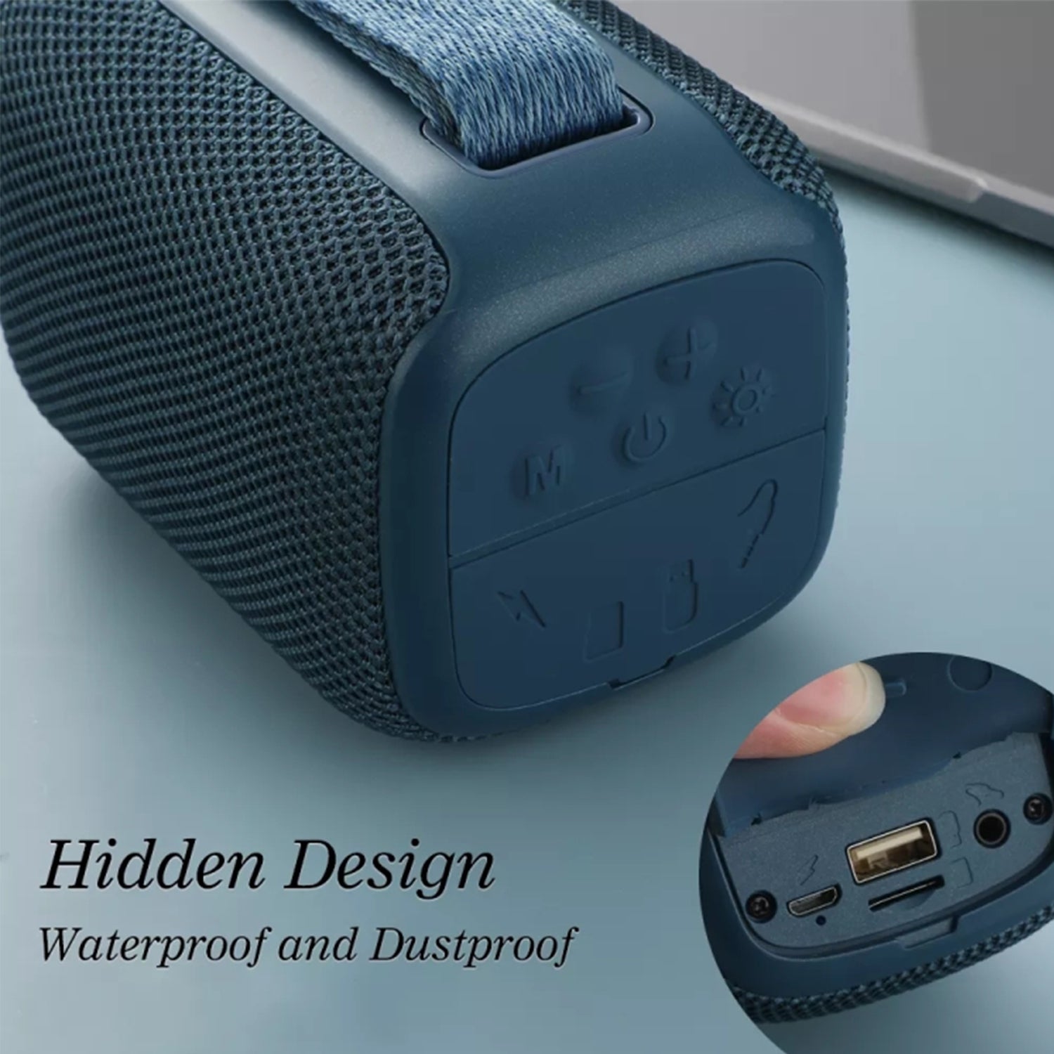 USB wireless portable Bluetooth speaker with fabrics belt