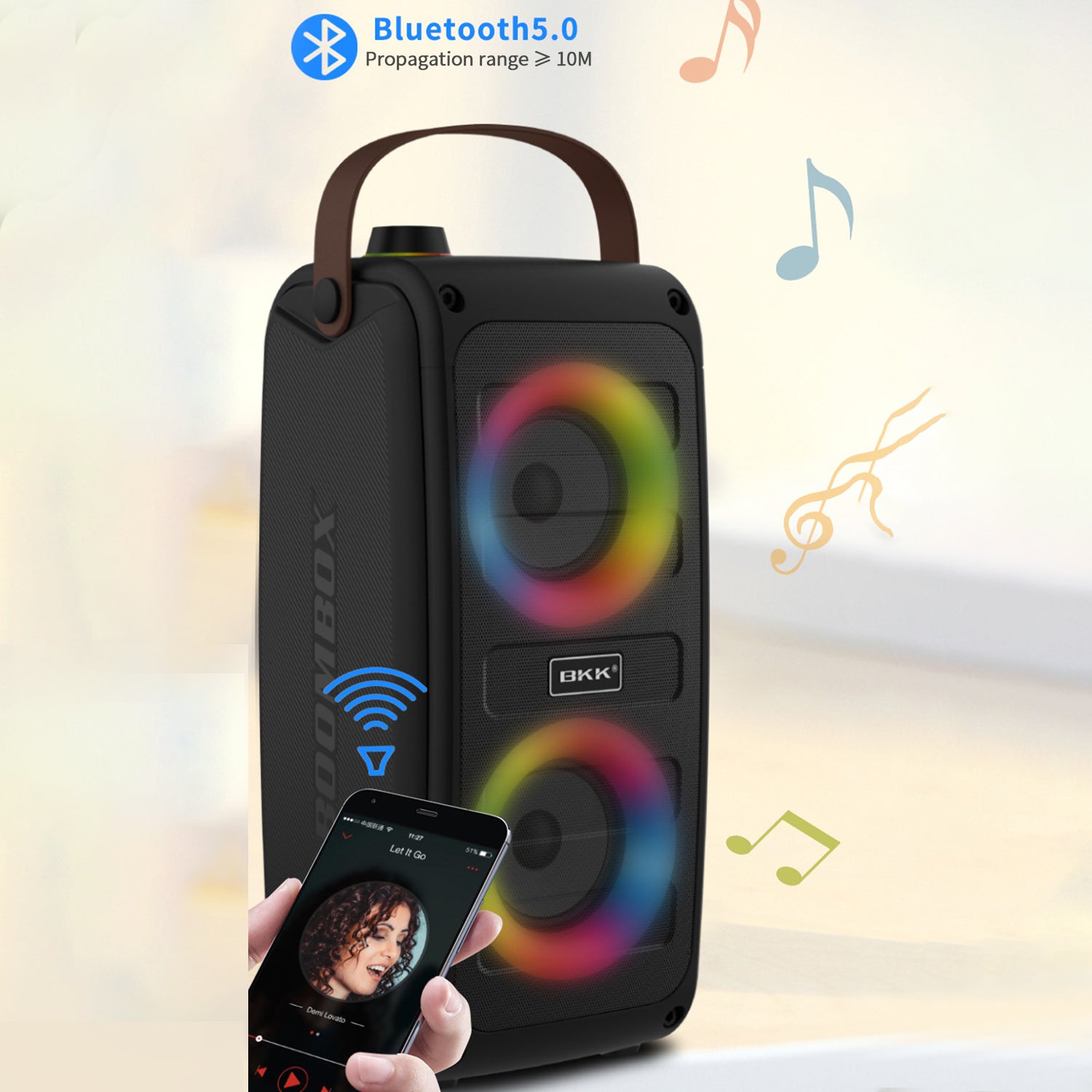 Wireless dazzle colour portable  Bluetooth speaker-Black