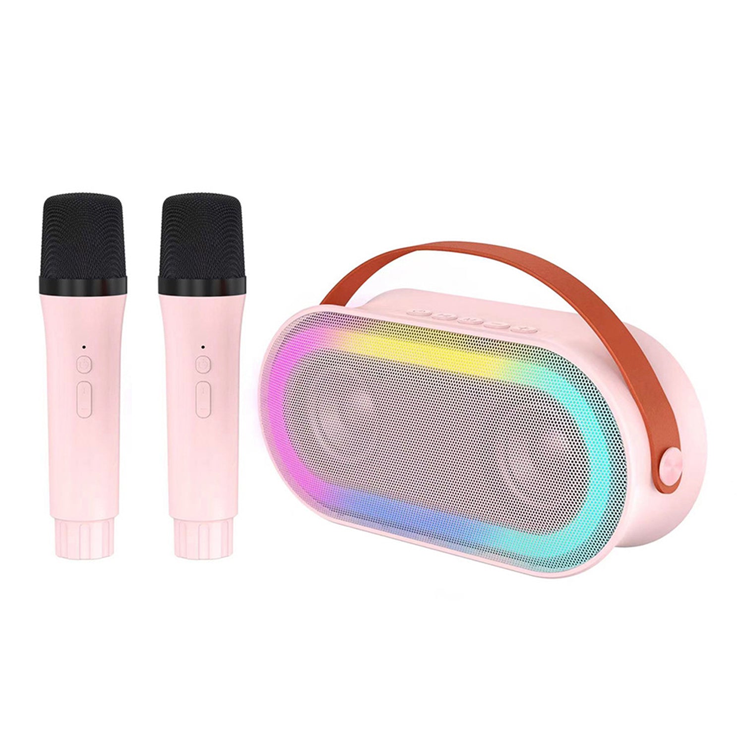 Wireless Bluetooth Colorful Light Outdoor Sound Dual Microphone Set