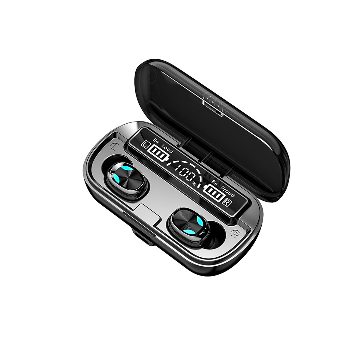 Bluetooth Headset 5.0 touch controlled wireless earbuds automatically paired with a portable charging box