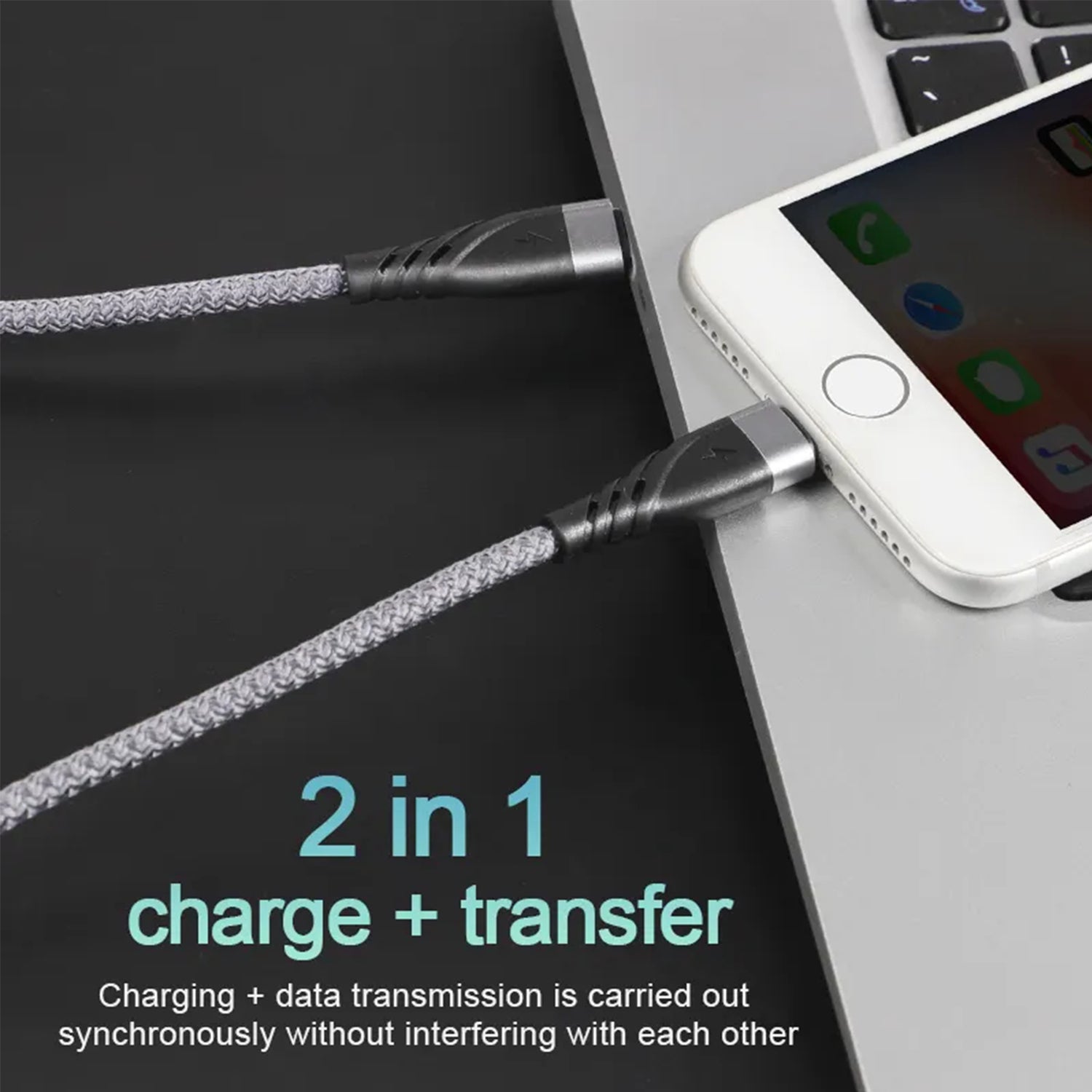 60W USB C to Lightning Cable 3FT Nylon Braided iPhone Cord Compatible With iPhone 15 Series