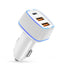 20W three-port (USB3.0 + Type-c) LED lights  automotive adapters-White