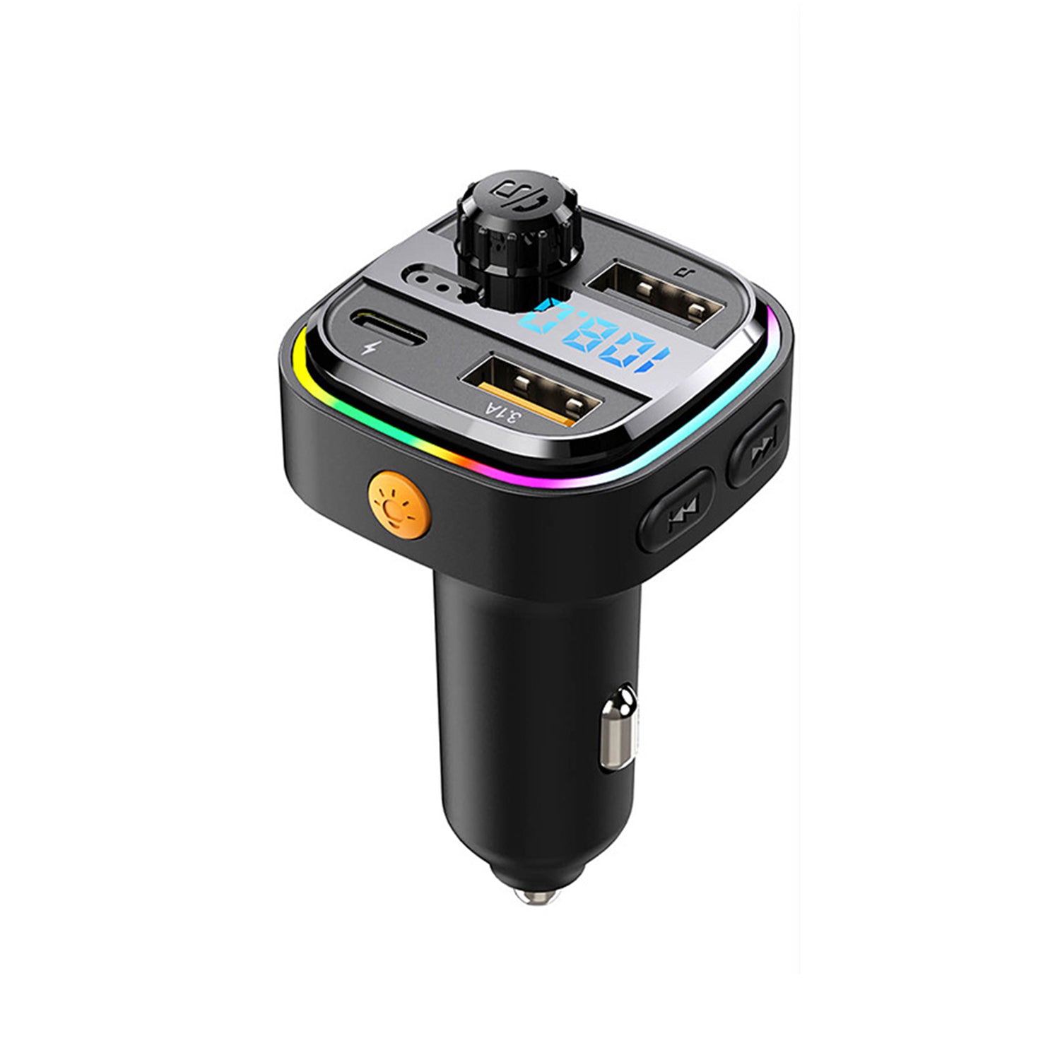 20W Bluetooth MP3 Player Hands-Free Call FM Transmitter, Car Fast Charging Adapter Compatible With iPhone 15 Series-Black