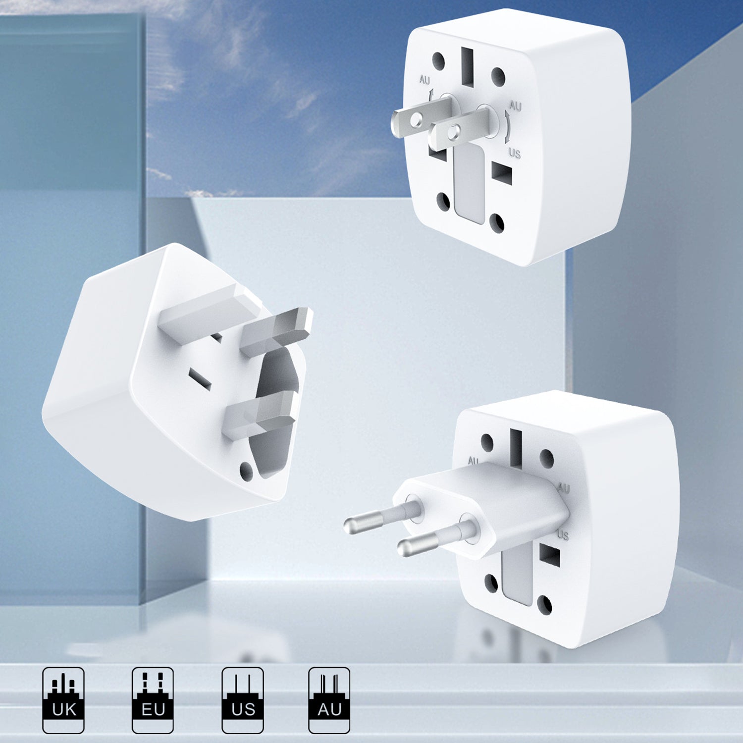 Universal Plug Converter Fast Charging Adapter-White