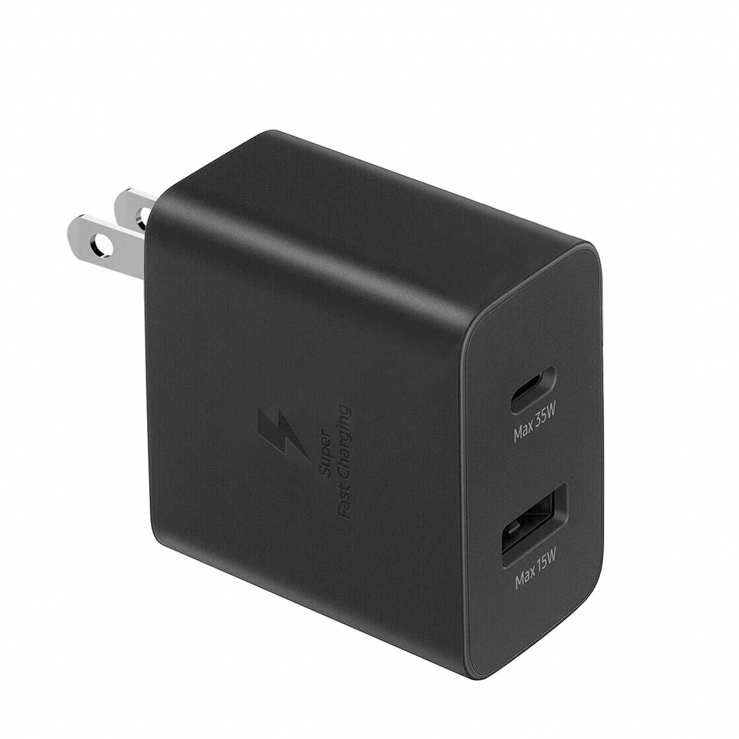 35W USB + Type-C Power Dual Port Fast Charging Adapter Compatible With iPhone 15 Series-Black