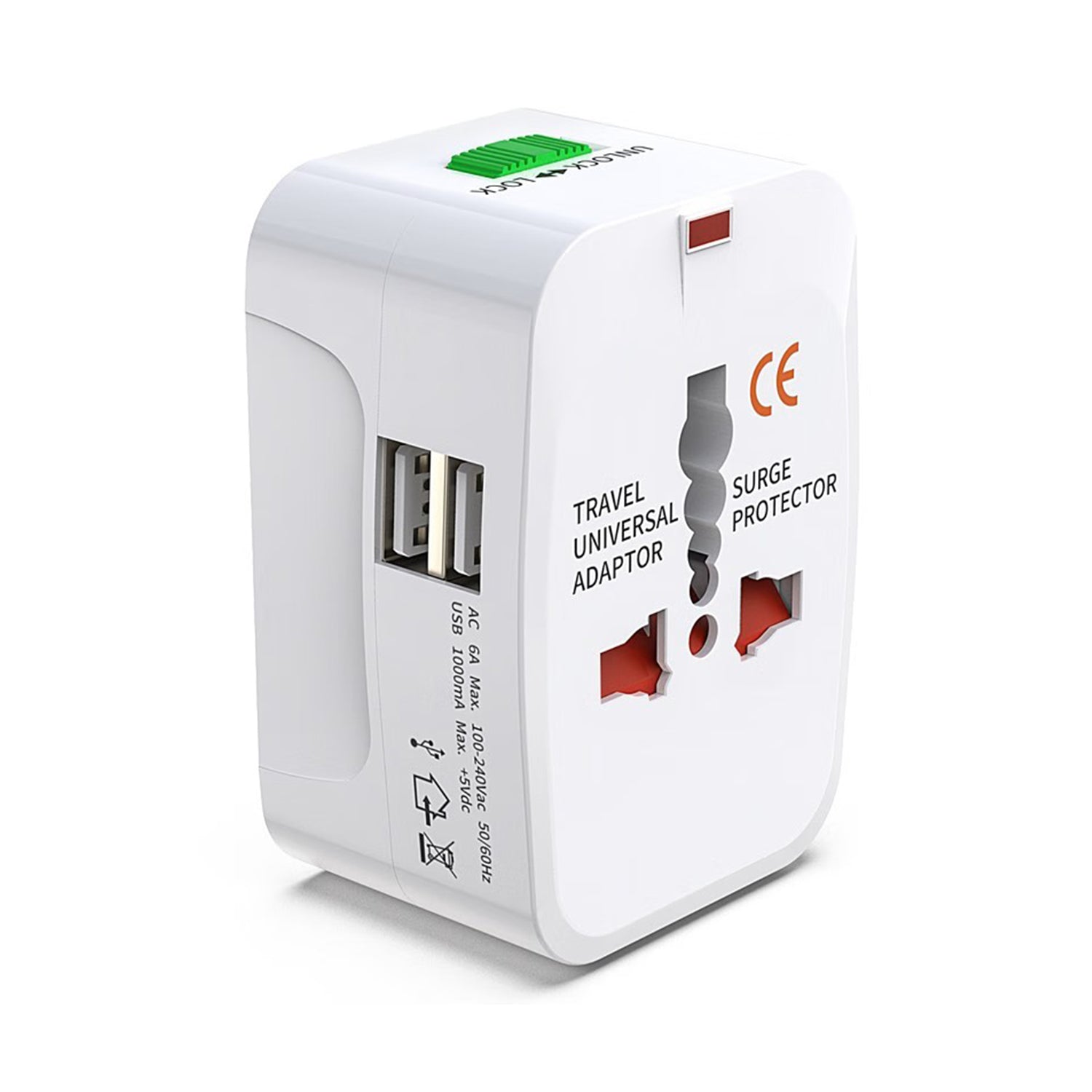 All in One Universal Travel Adapter With 2 USB Charging Port