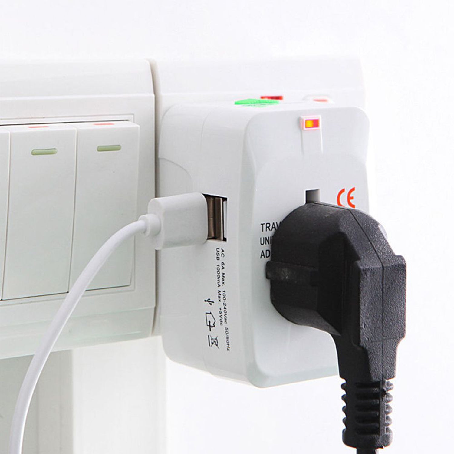 All in One Universal Travel Adapter With 2 USB Charging Port