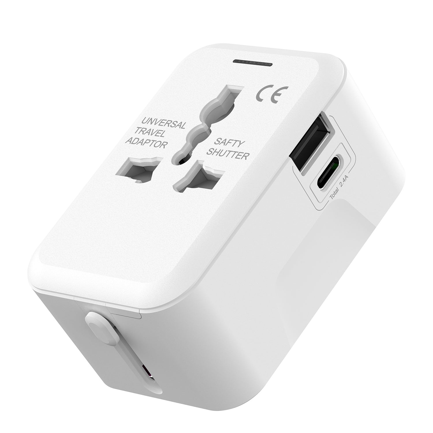 Universal Conversion Socket USB to Type-C Fast Charging Adapter Compatible With iPhone 15 Series-White