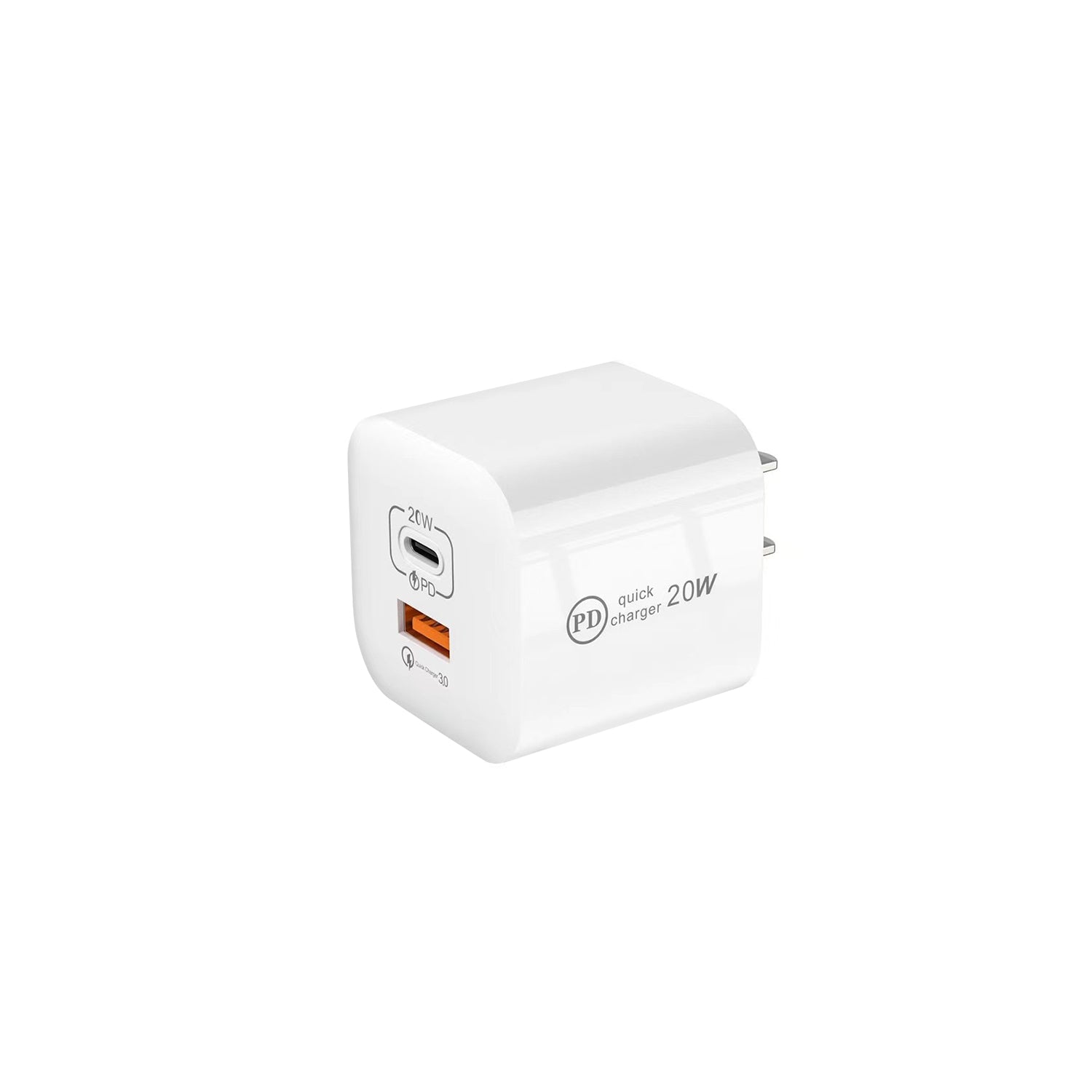 20W mini PD 2 port (USB 3.0 +PD) is used for quick chargers on other devices