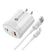 38W American Standard Type-C Fast Charge Head Pd20w + QC 3.0 Smart Phone Direct Charging Charger with Data Cable-White