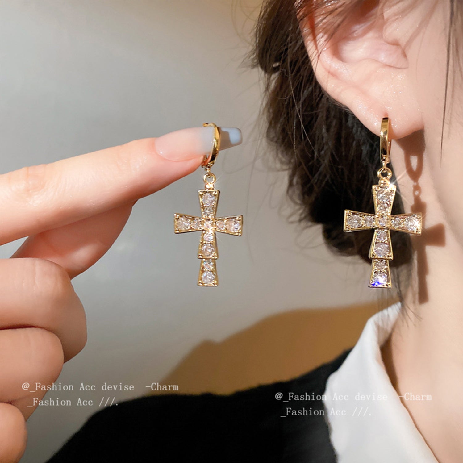 French fashion earrings(HE11760HE11861HE11914)-Cross