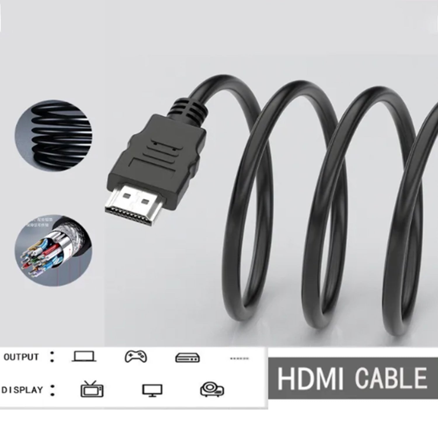 25FT HDMI to Hdmi High-Definition Television to PC Data Cable-Black