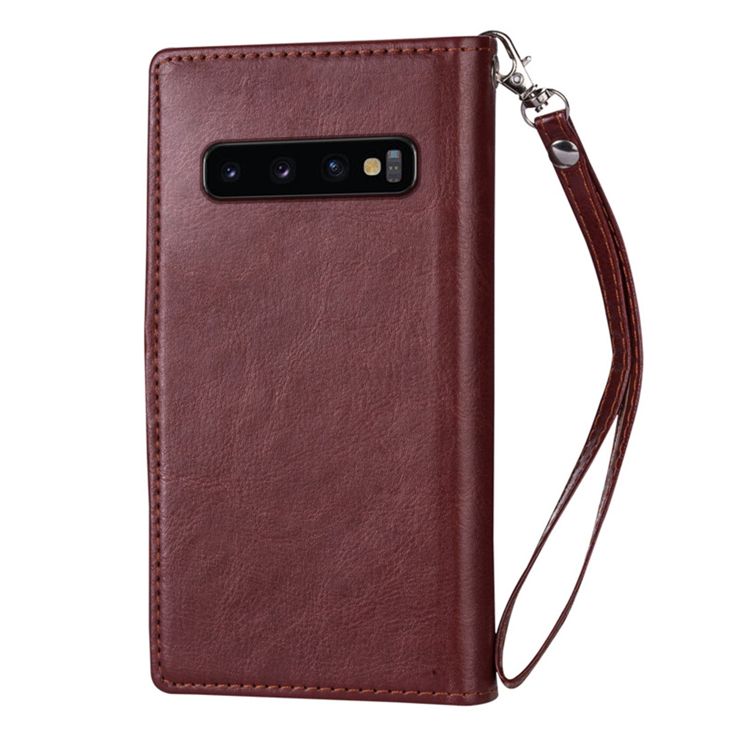 Galaxy S10 Plus 2 in 1 Leather Wallet Case with 9 Credit Card Slots and Removable Back Cover
