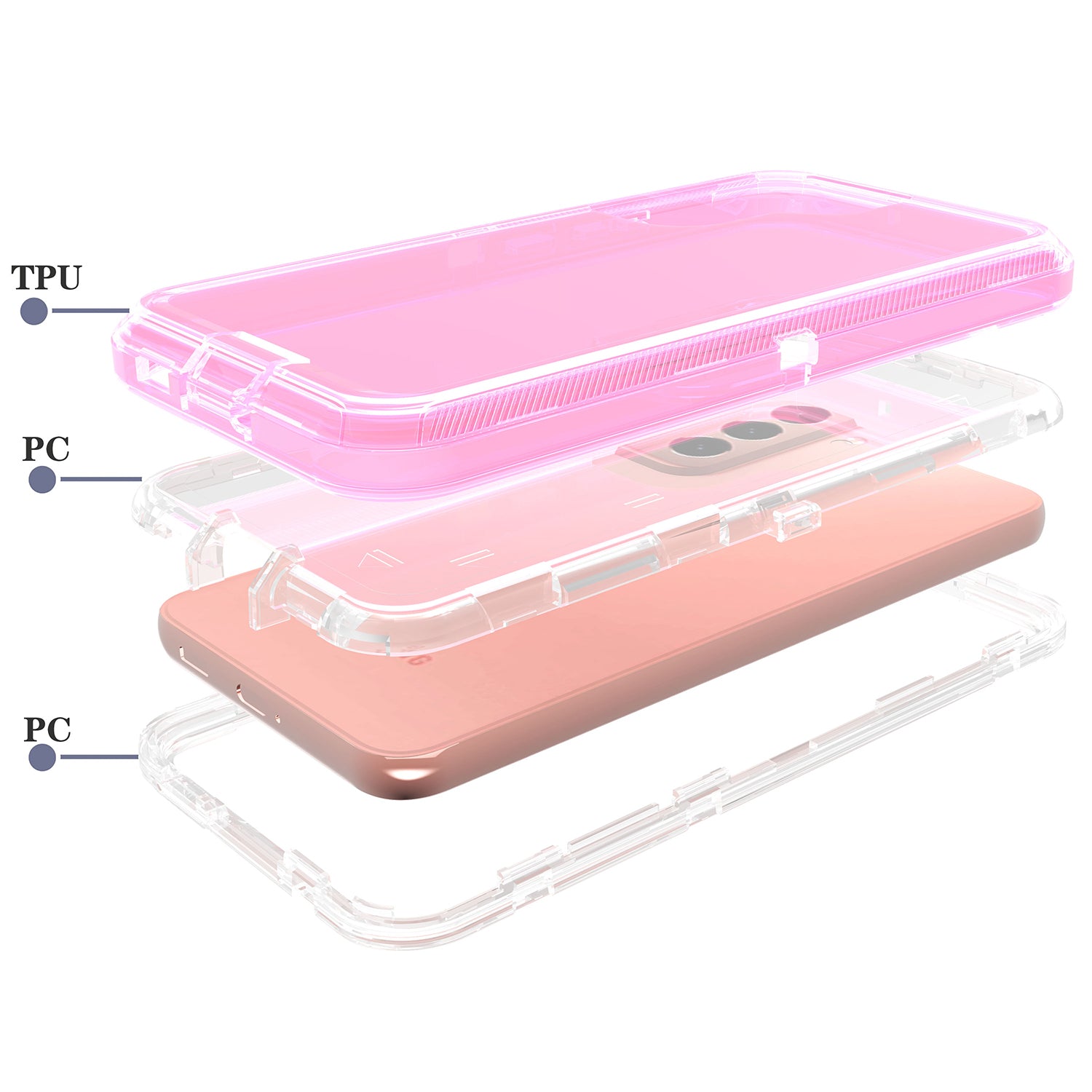 Galaxy S23 Transparent Full Protection Heavy Duty Case