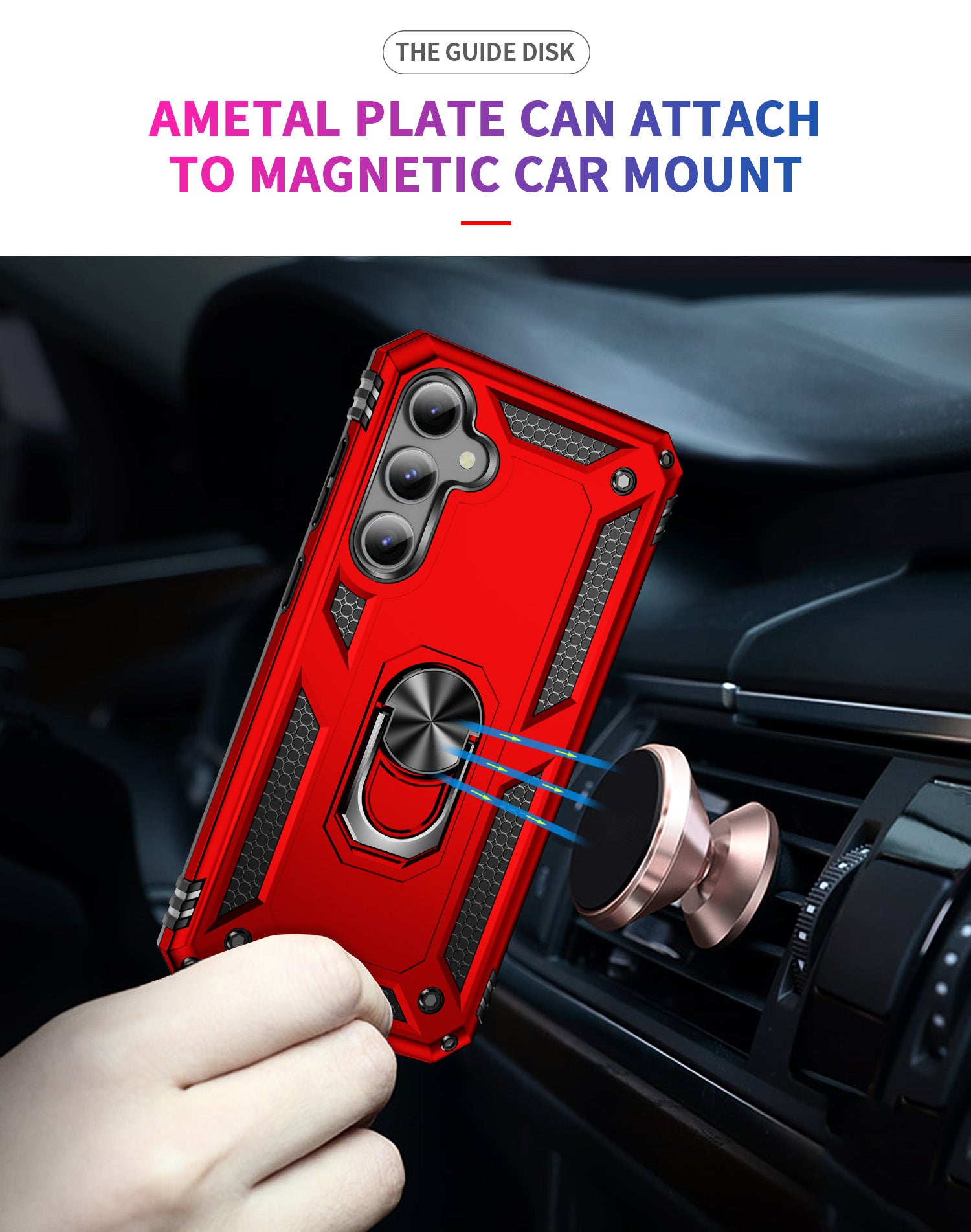 Samsung Galaxy S23 FE Case Ring Magnetic GPS Car Mount Phone Holder Case