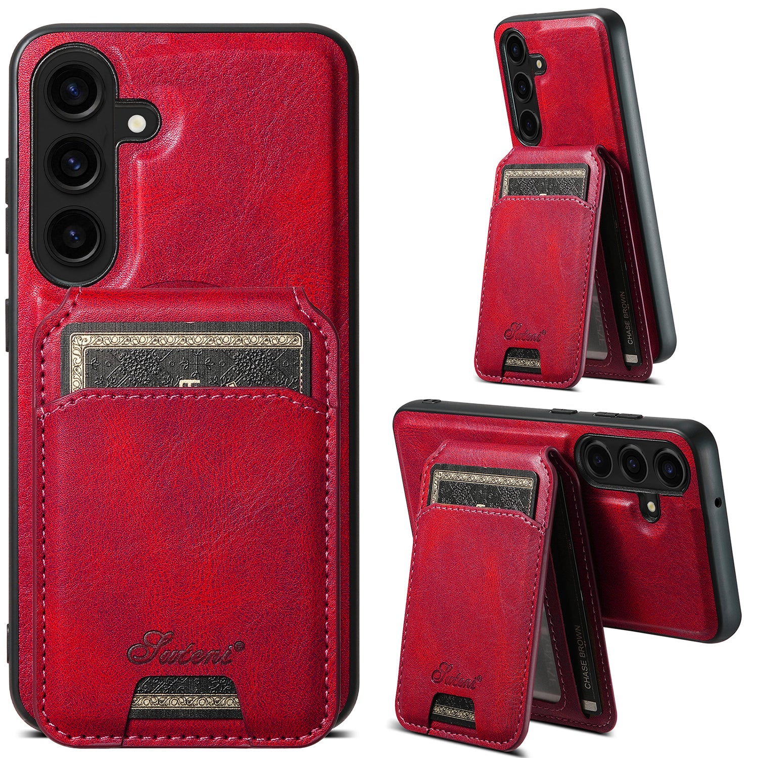 Samsung Galaxy S24 Magnetic PU Leather Wallet Card Slot Case Wireless Charging
