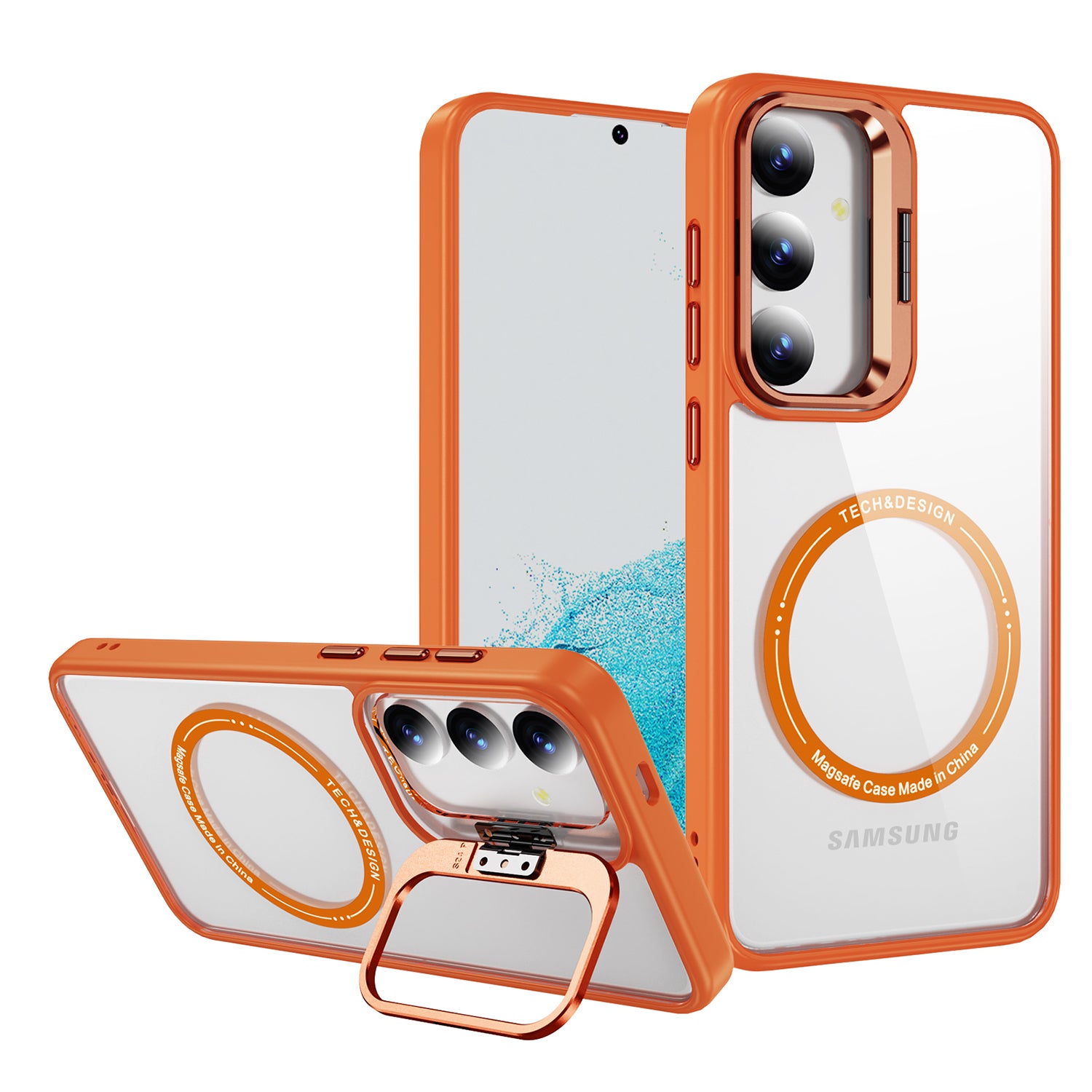Samsung Galaxy S24 Rotating Metal Frame Magnetic Phone Case