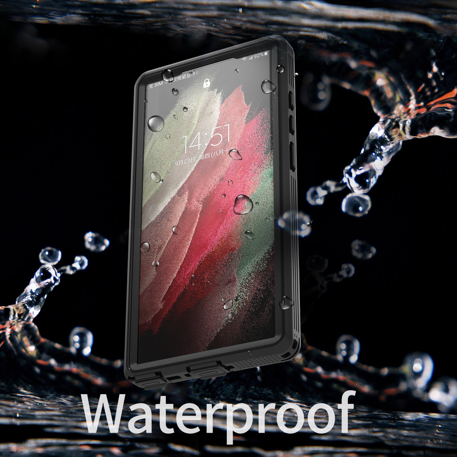 Samsung Galaxy S24 Ultra,360 Full Protective Waterproof Case With Built-in Screen Fingerprint Protector