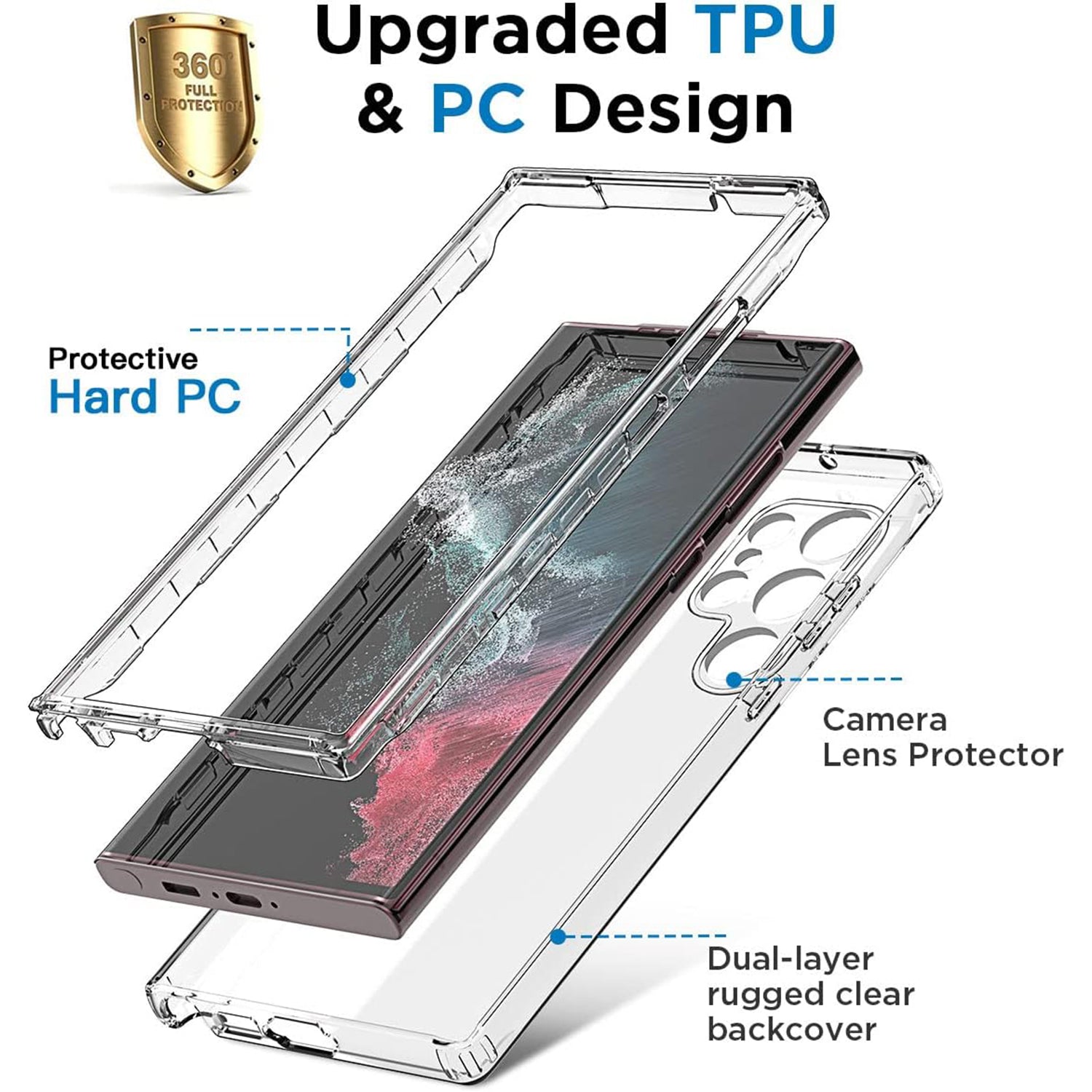 Samsung Galaxy S24 Ultra Transparent Clear Soft TPU Cover Case-Clear
