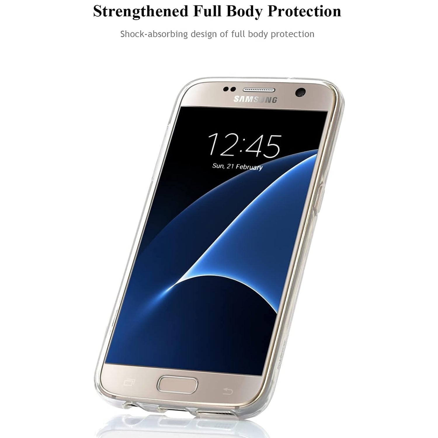 Transparent TPU Case Shockproof Drop Resistant Case Cover for Galaxy S7 - Clear