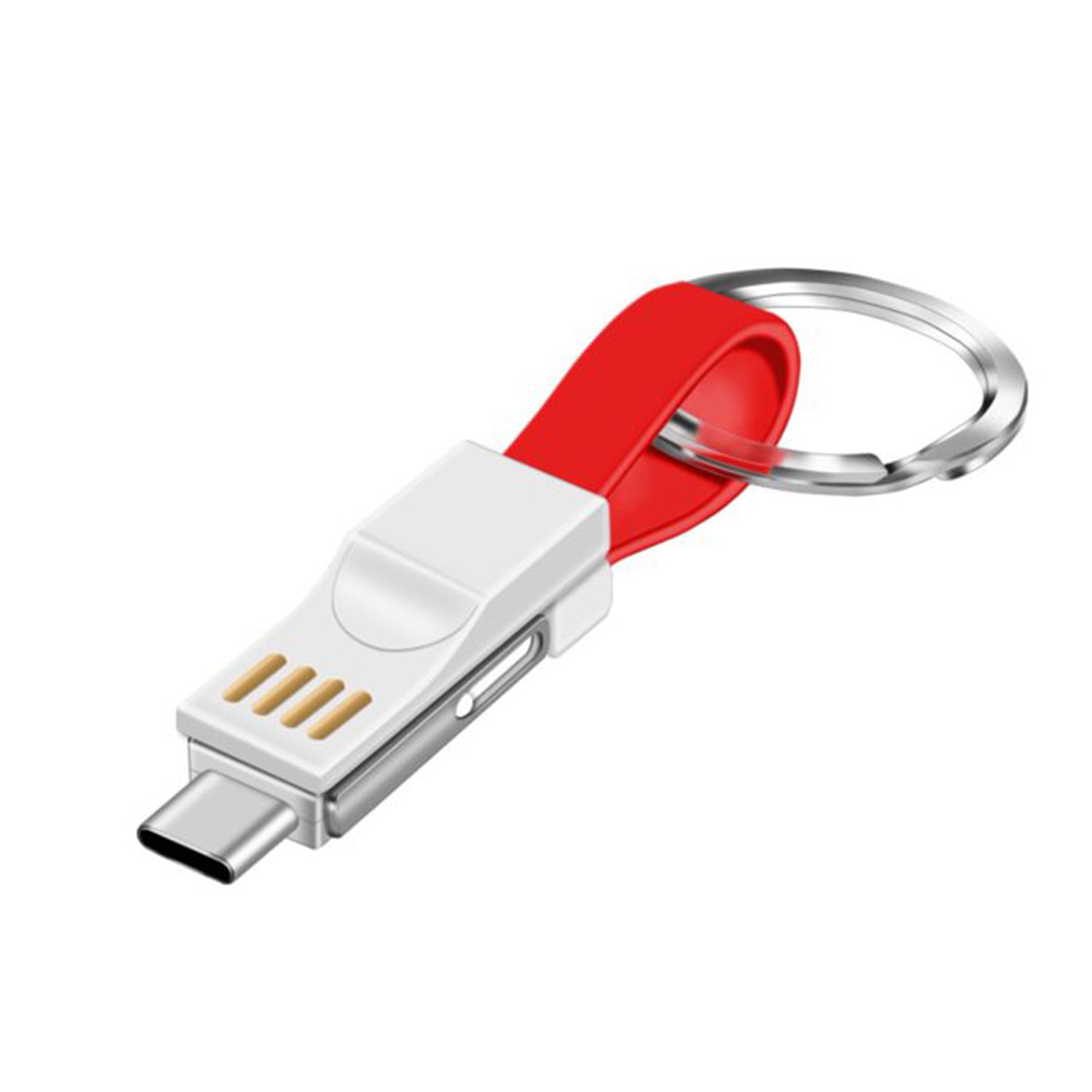 3 in 1 Key Chain USB Charge Cable Micro USB Type C Lighting Charger Cable For iPhone/Samsung/Android