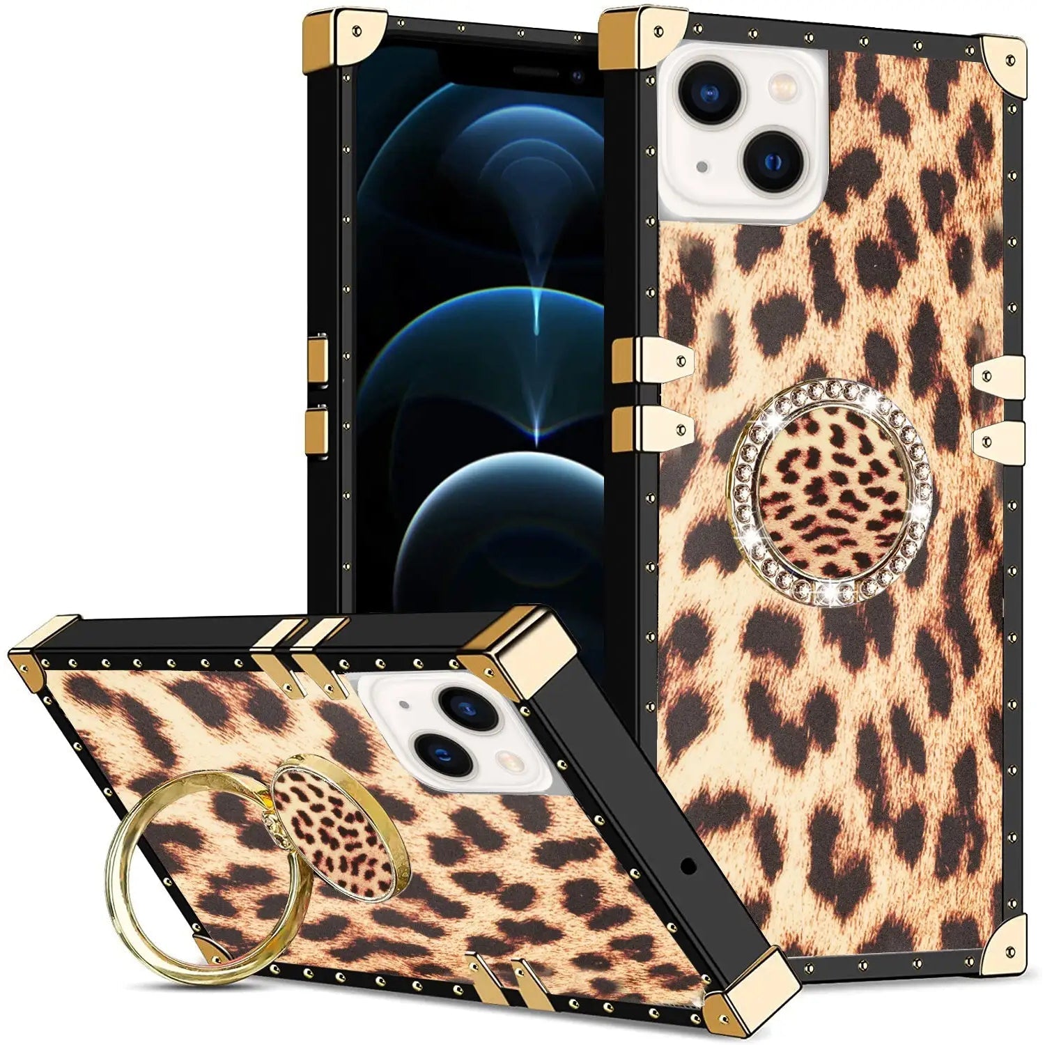 iPhone 14 Plus (6.7") TPU Luxury Leopard Print with Kickstand