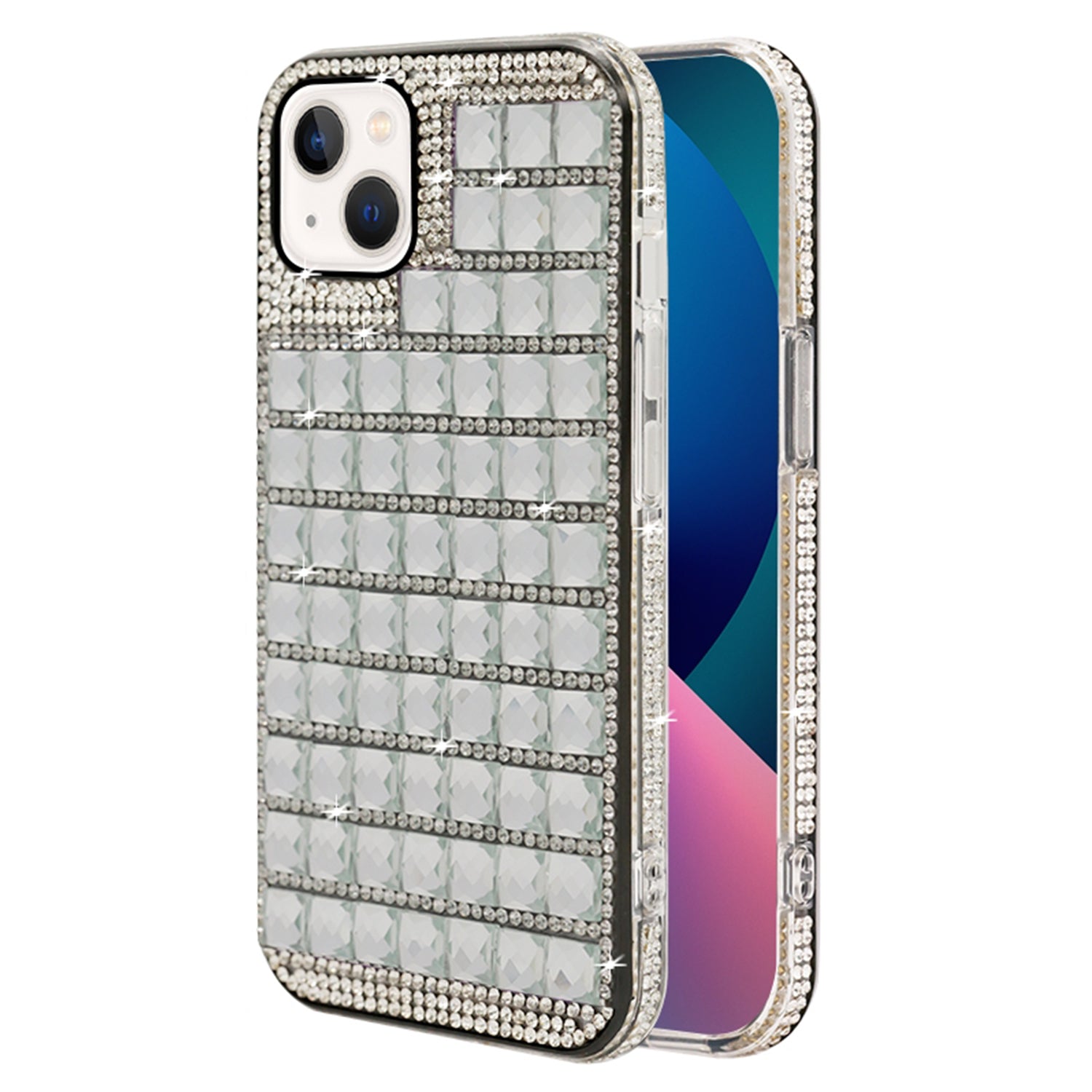 iPhone  14/13 Square diamond shine case