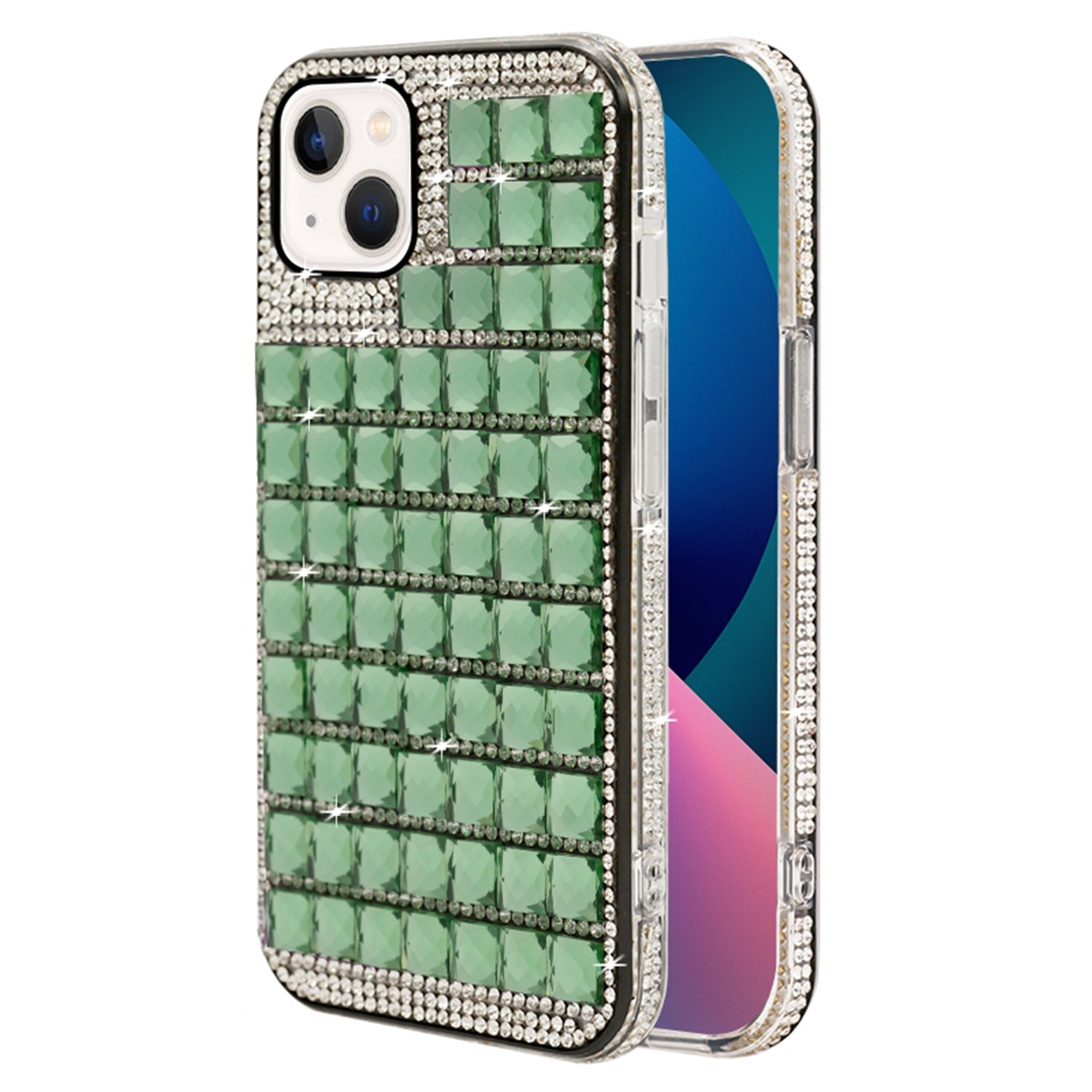 iPhone  14/13 Square diamond shine case