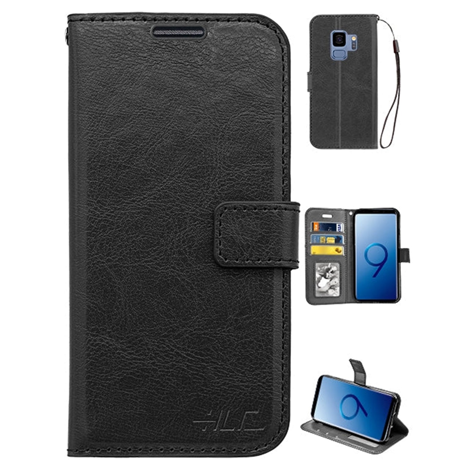 S9 Real Plain Leather Wallet Case