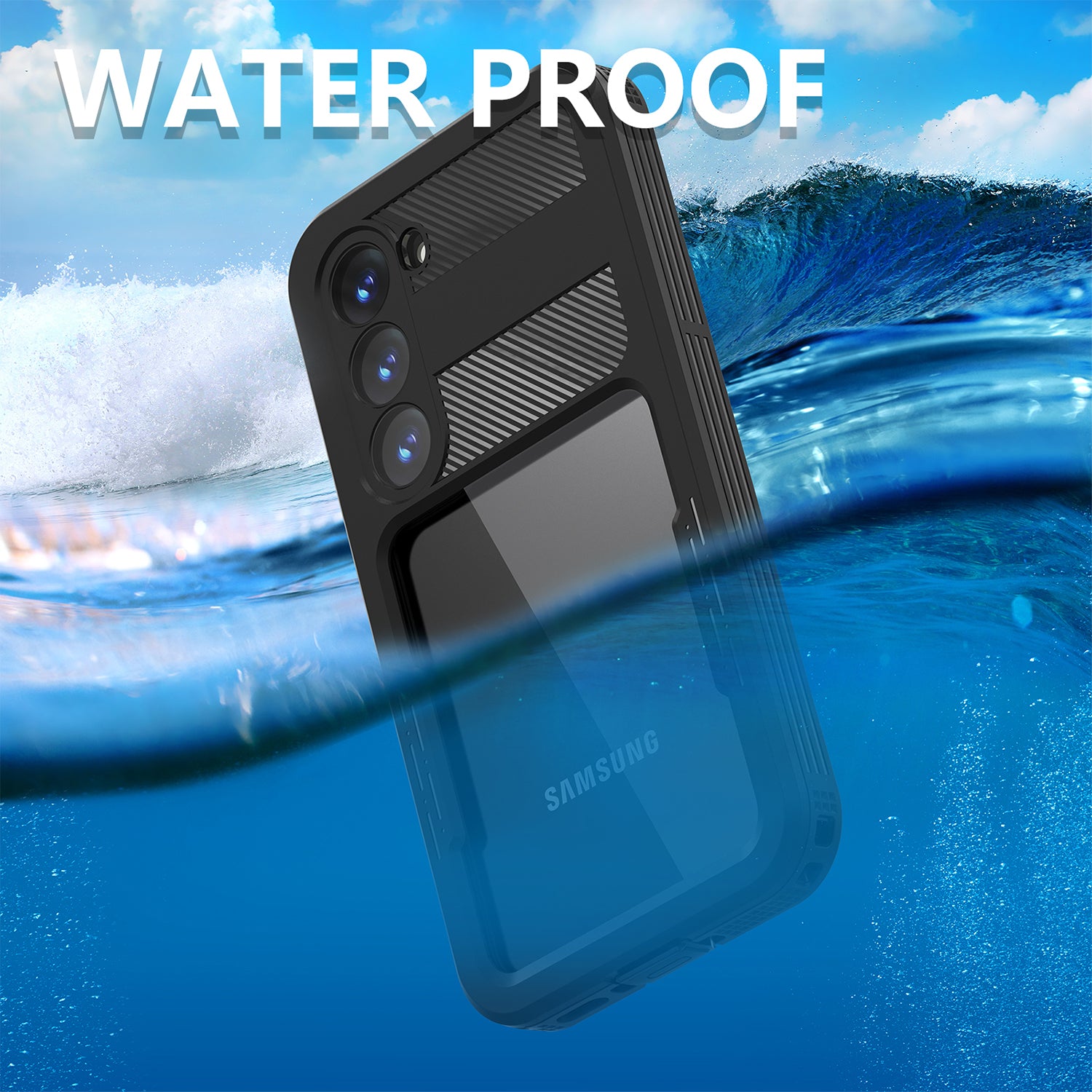 Samsung Galaxy S23,360 Full Protective Waterproof Case with Built-in Screen Fingerprint Protector
