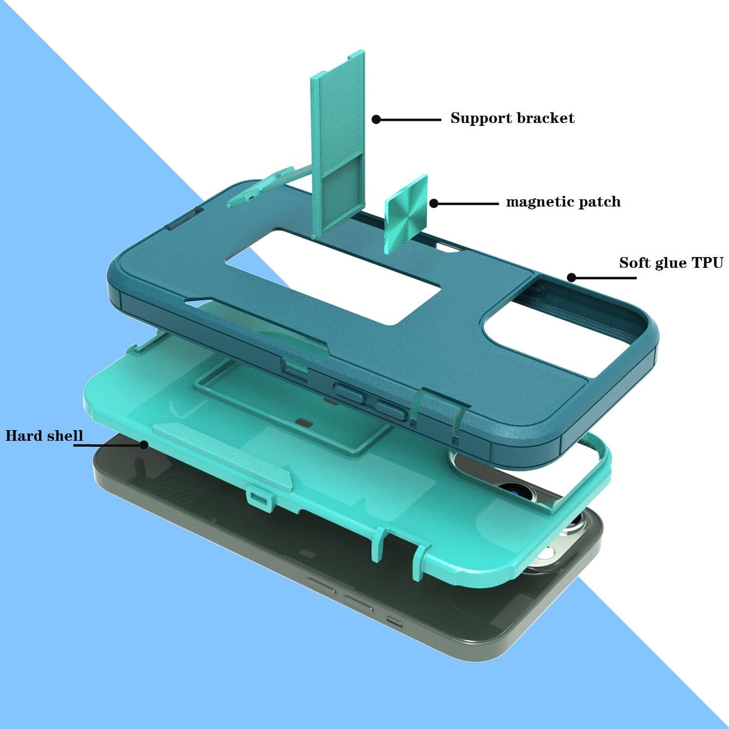 iPhone 11 (6.1’’) Kickstand fully protected heavy-duty shockproof case