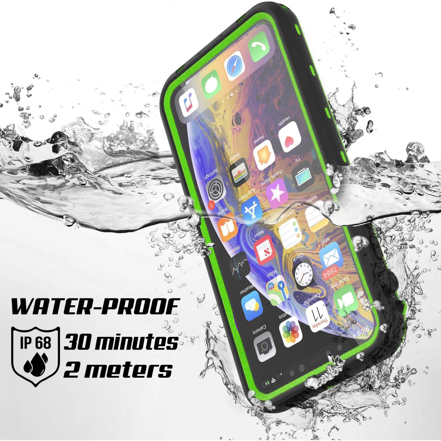Apple iPhone 11 Pro Max (6.5") 360 Full Protective Waterproof Case with Built-in Screen Fingerprint Protector