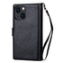 iPhone 14/13 2 in 1 Leather Wallet Case With 9 Credit Card Slots and Removable Back Cover 