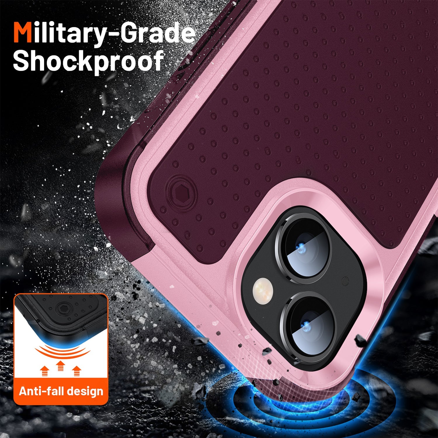 iPhone 14 Plus Durable Defener Shockproof Hard PC TPU Luxury Case