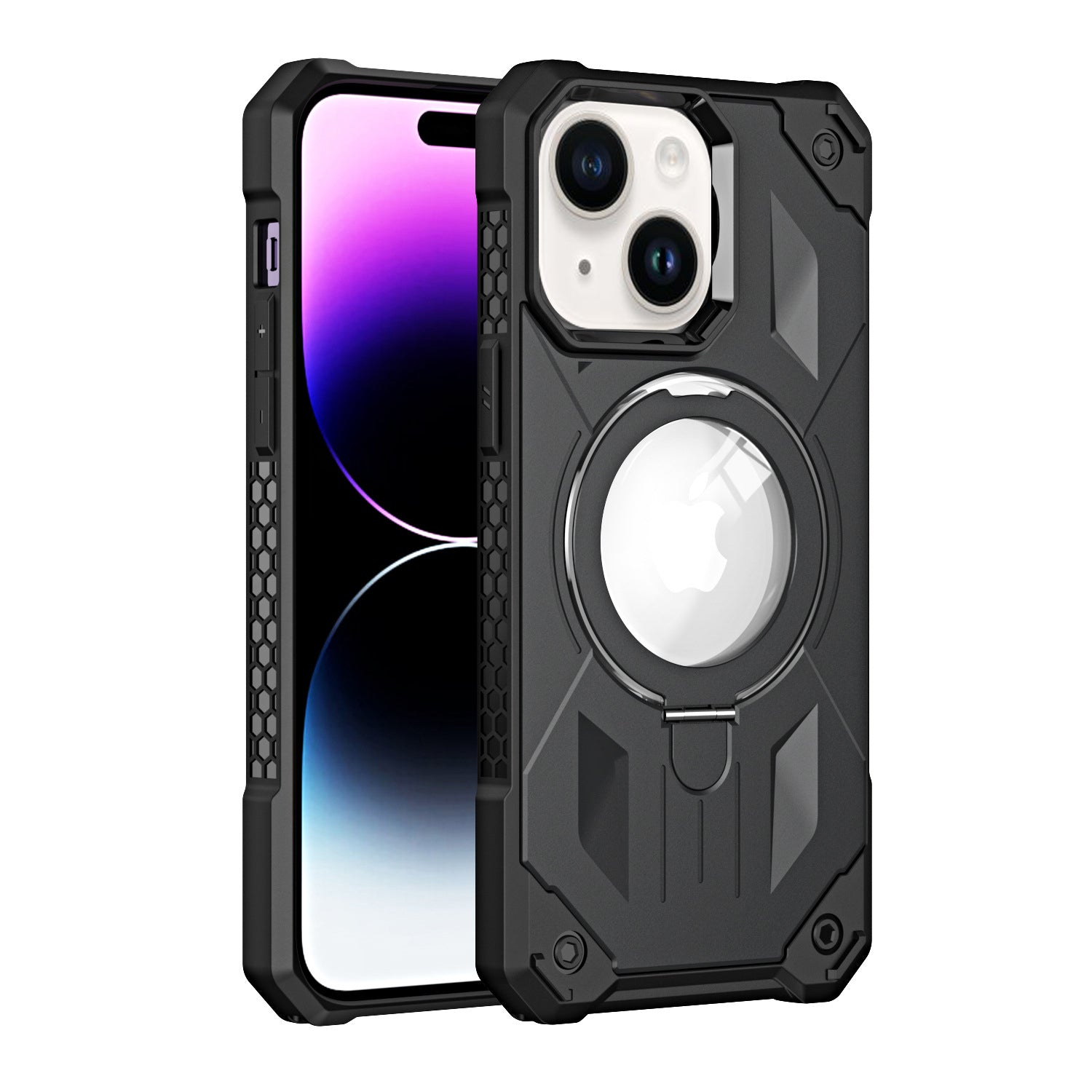 iPhone 14/13 Armored Magnetic Suction Bracket Case