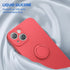 iPhone 13 (6.1") Soft liquid silicone case with stand ring  holder