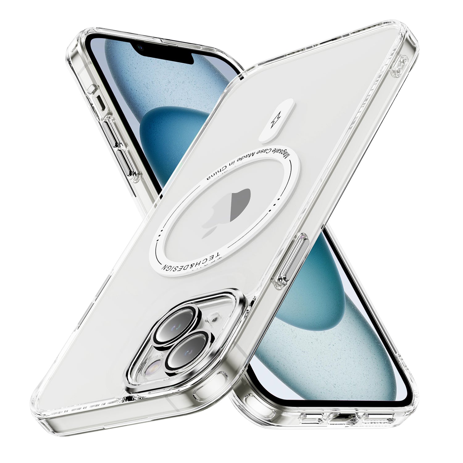 iPhone 14/13 Shockproof Transparent Magnetic Attraction Protective Phone Case