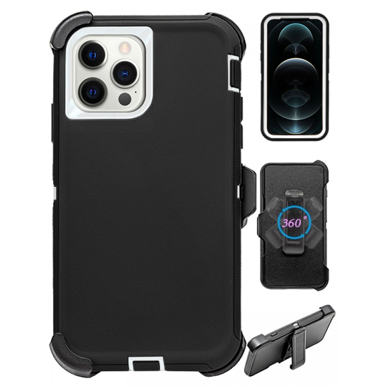 iPhone 13 Pro Max(6.7") Full Protection Heavy Duty Case  with Kickstand Belt Clip